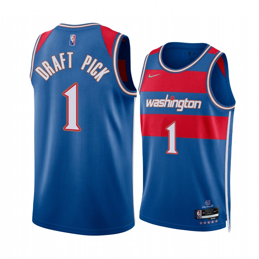 Washington Wizards 2022 NBA Draft First Round Pick No.1 Jersey Blue Men
