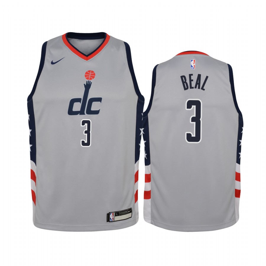 Washington Wizards Bradley Beal 2020-21 City Gray Youth Jersey - #3