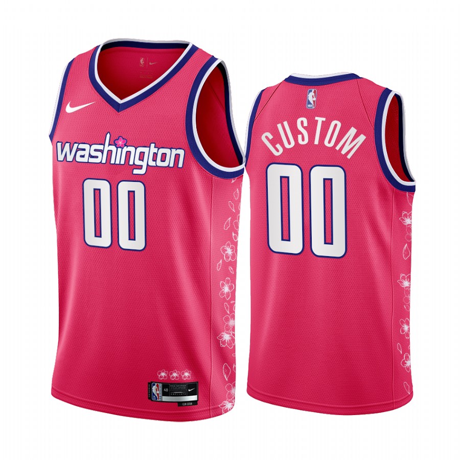 Washington Wizards Custom Cherry Blossom City 2022 Pink Jersey #00 Limited Edition