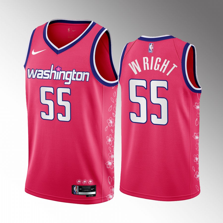 Washington Wizards Delon Wright #55 Cherry Blossom City Pink Jersey