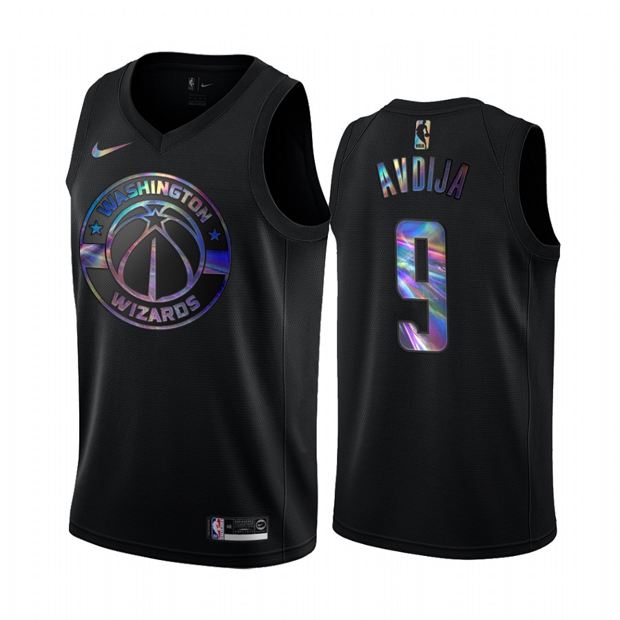 Washington Wizards Deni Avdija #9 Jersey Iridescent Holographic Black Limited Edition