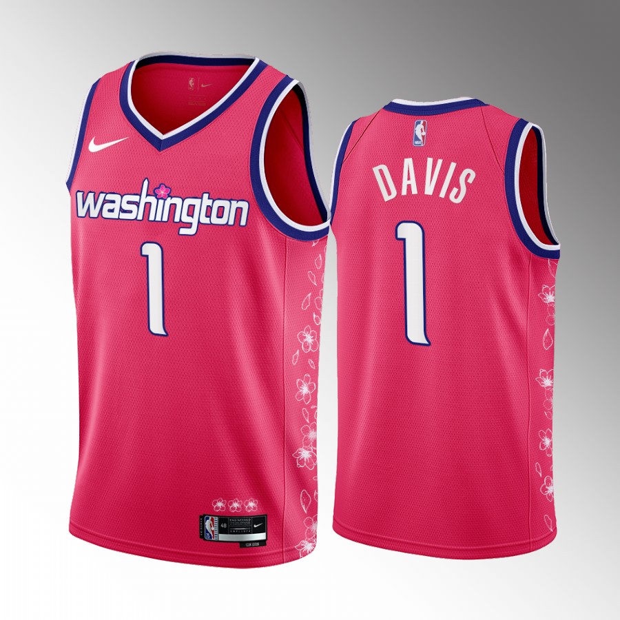 Washington Wizards Johnny Davis 2022-23 Cherry Blossom City Pink #1 Jersey 2022 NBA Draft
