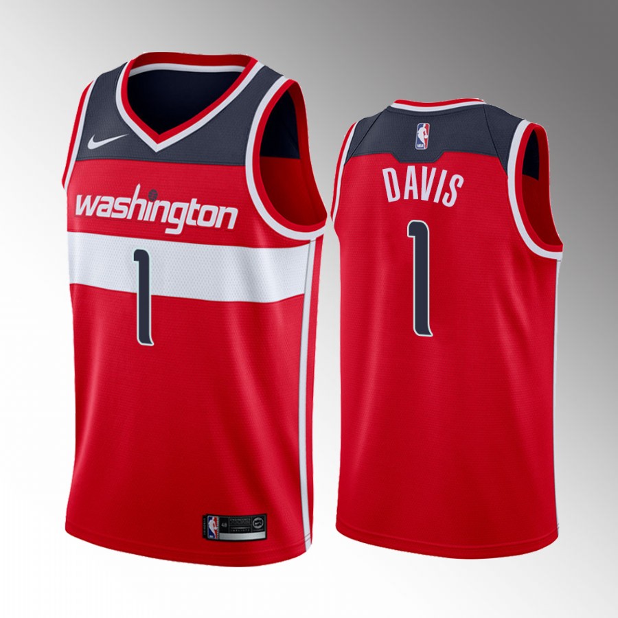 Washington Wizards Johnny Davis 2022 NBA Draft Wisconsin Badgers Red #1 Jersey Icon Edition