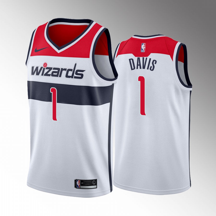 Washington Wizards Johnny Davis 2022 NBA Draft Wisconsin Badgers White #1 Jersey Association Edition