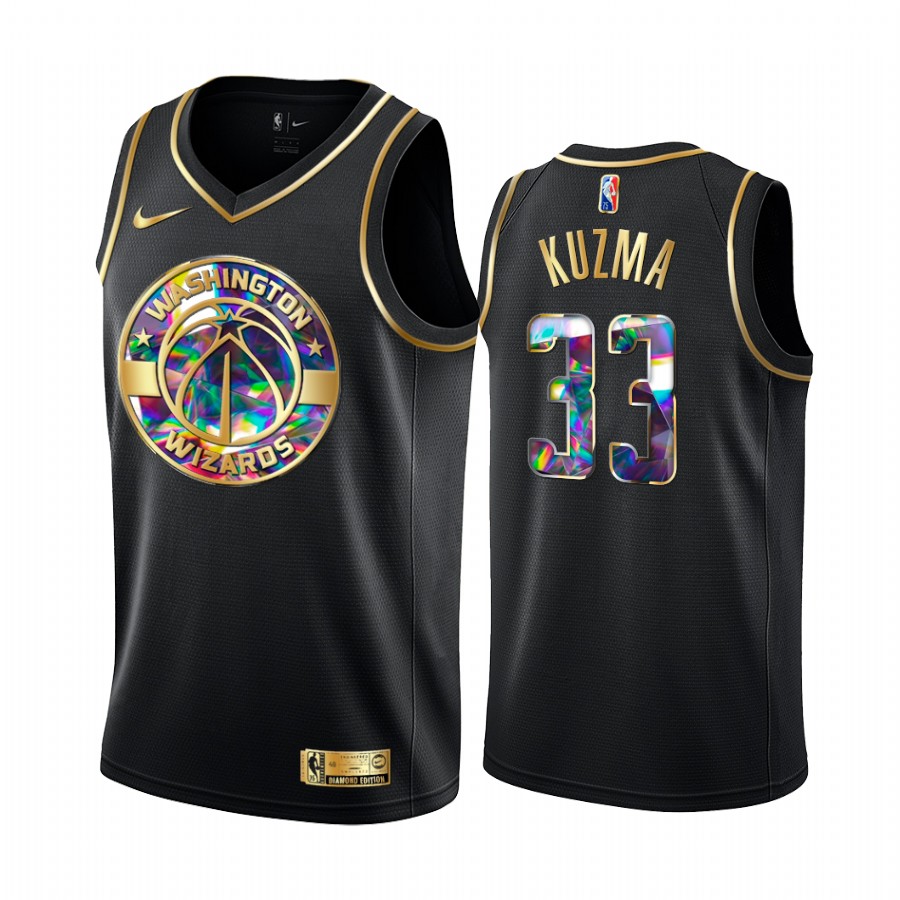 Washington Wizards Kyle Kuzma Black Golden Diamond Edition 75th Anniversary Jersey