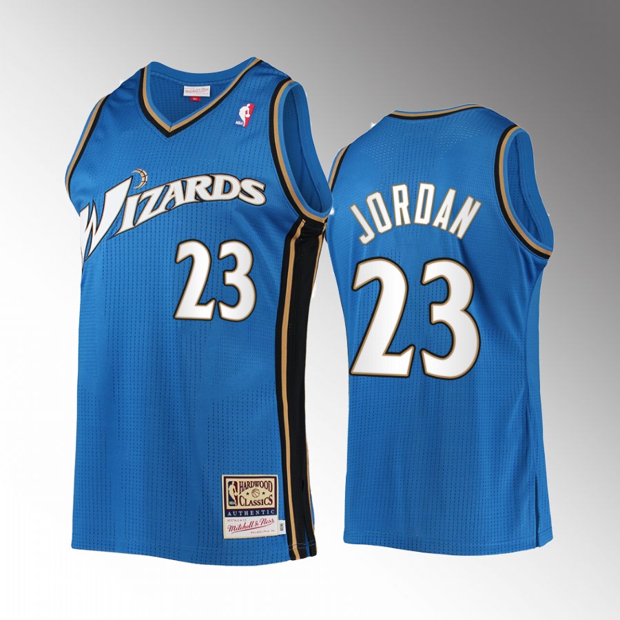 Washington Wizards Michael Jordan Blue Hardwood Classics Men Jersey