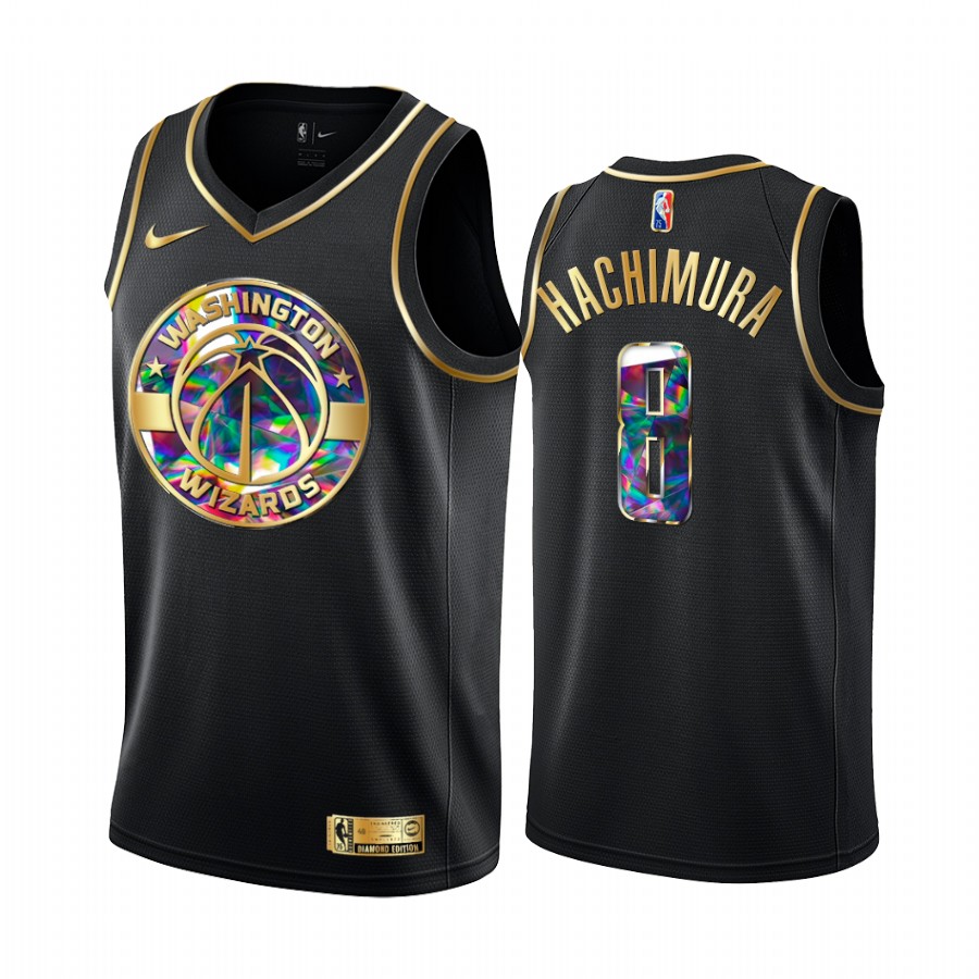 Washington Wizards Rui Hachimura Black Golden Diamond Edition 75th Anniversary Jersey