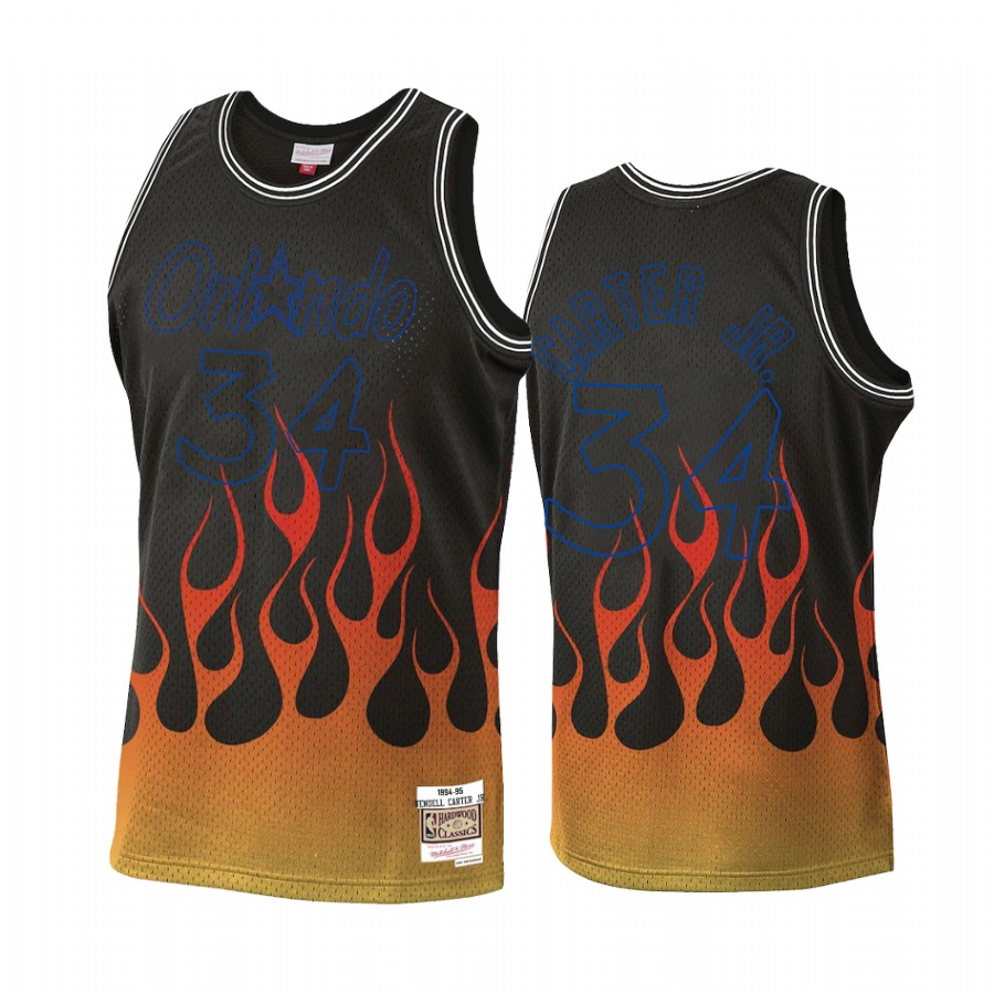 Wendell Carter Jr. #34 Orlando Magic Flames Jersey Black