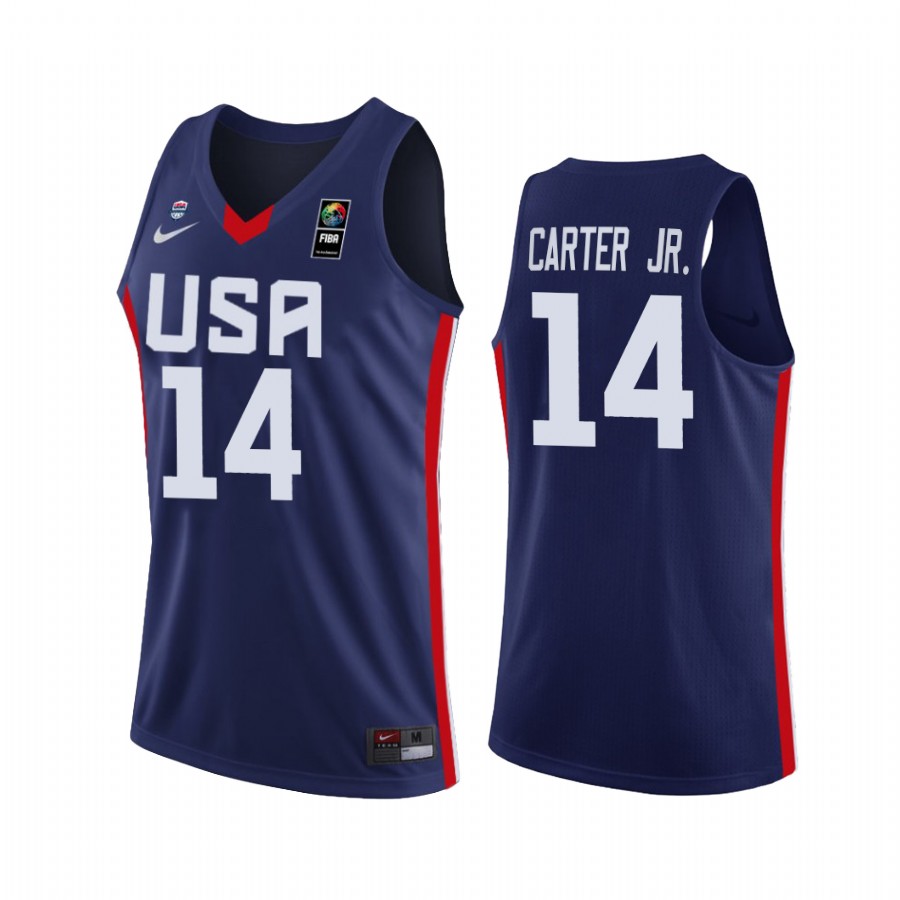Wendell Carter Jr. USA  #14 Navy 2016 U17 World Championship Gold Winner Jersey
