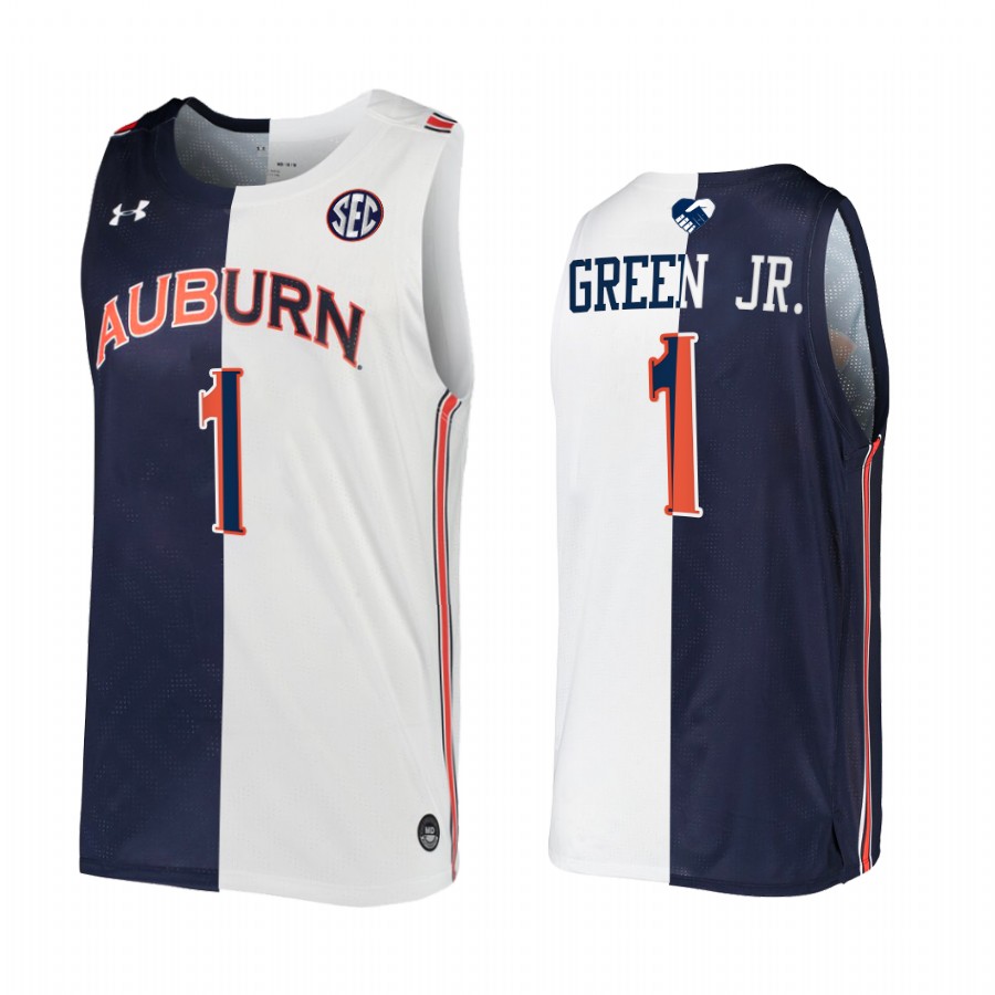 Wendell Green Jr. Auburn Tigers Navy White Jersey 2022 Split Edition Unite As One