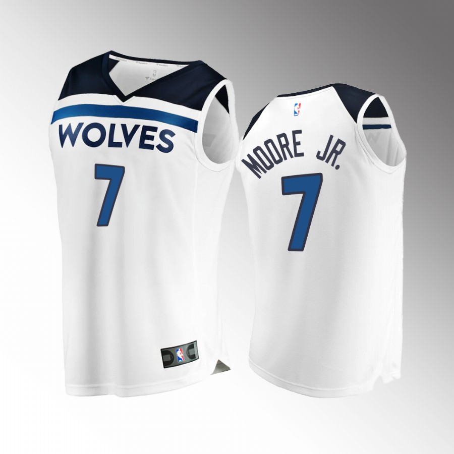 Wendell Moore Jr. Timberwolves #7 White Jersey Fast Break  2022-23 Association Edition