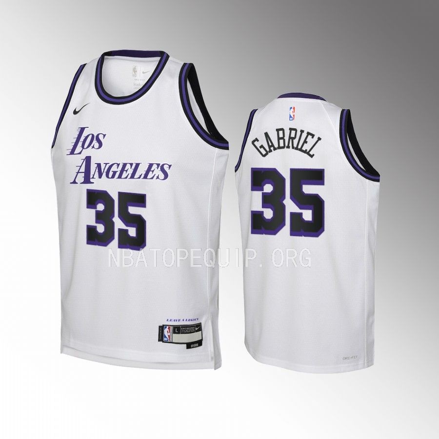Wenyen Gabriel Los Angeles Lakers Youth White City Edition Jersey Swingman