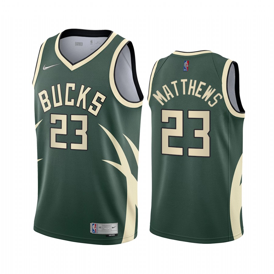 Wesley Matthews Milwaukee Bucks 2021-22 Earned Edition Green #23 Jersey
