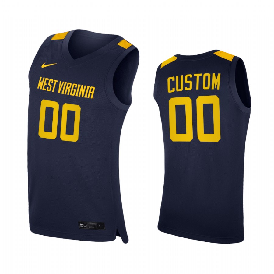 West Virginia Mountaineers Custom Navy  2020-21 College  Jersey