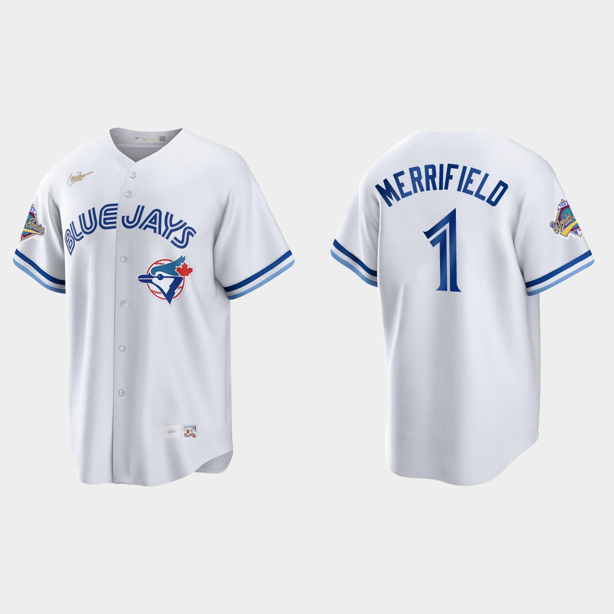 Whit Merrifield Toronto Blue Jays 1992 World Series Patch Cooperstown Jersey - White
