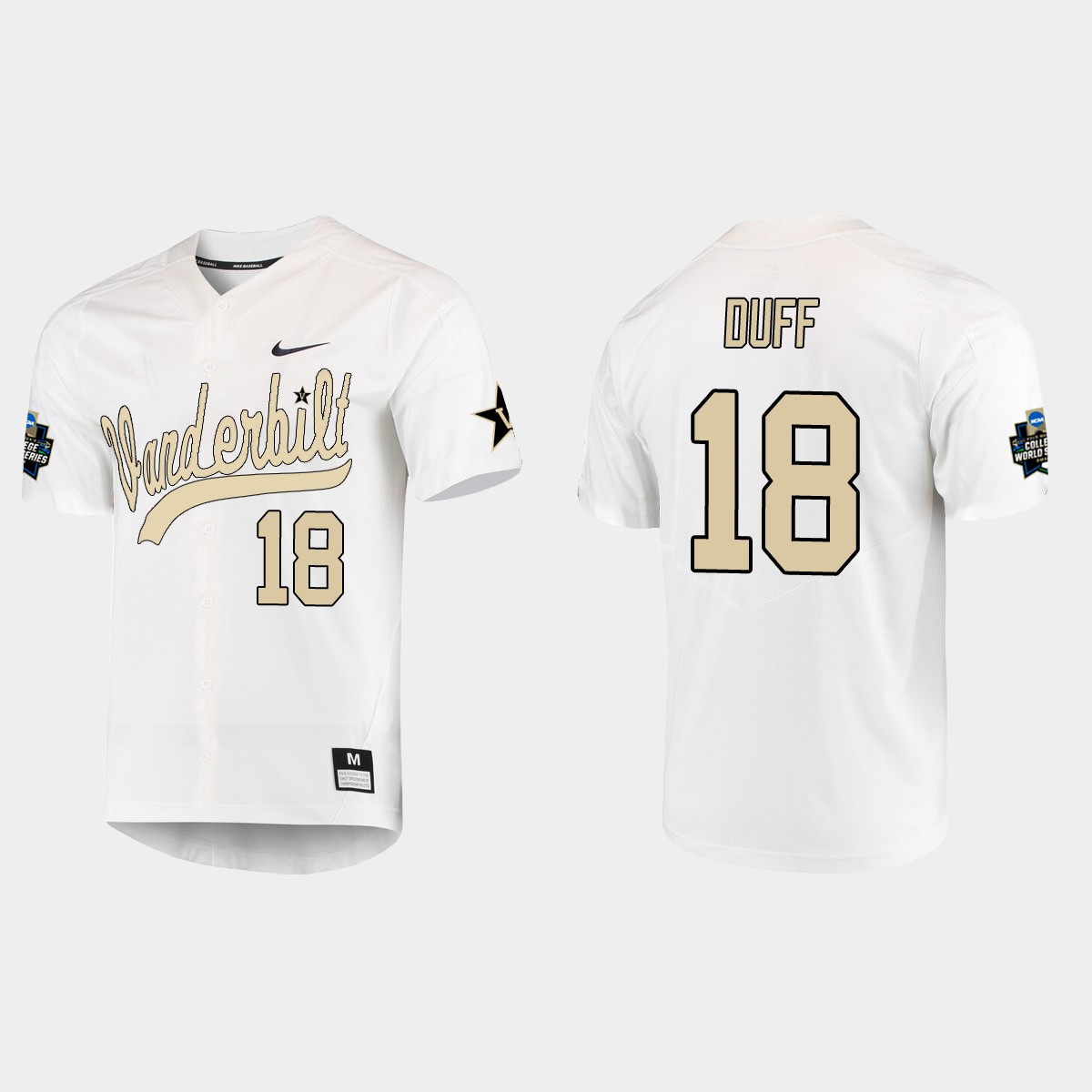Will Duff Vanderbilt Commodores College World Series  Jersey - White