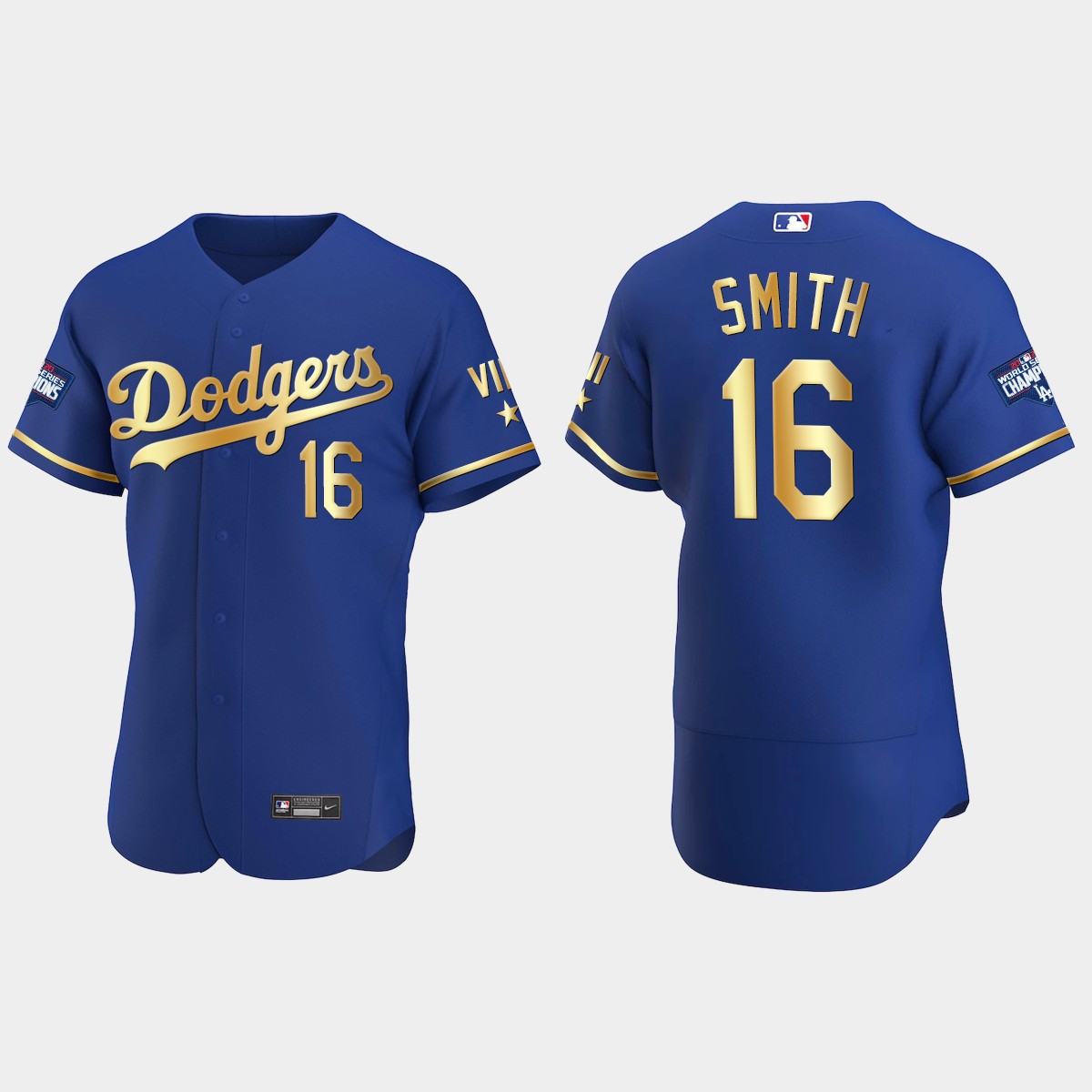 Will Smith Los Angeles Dodgers 2021 Gold Program World Series Champions Jersey - Royal