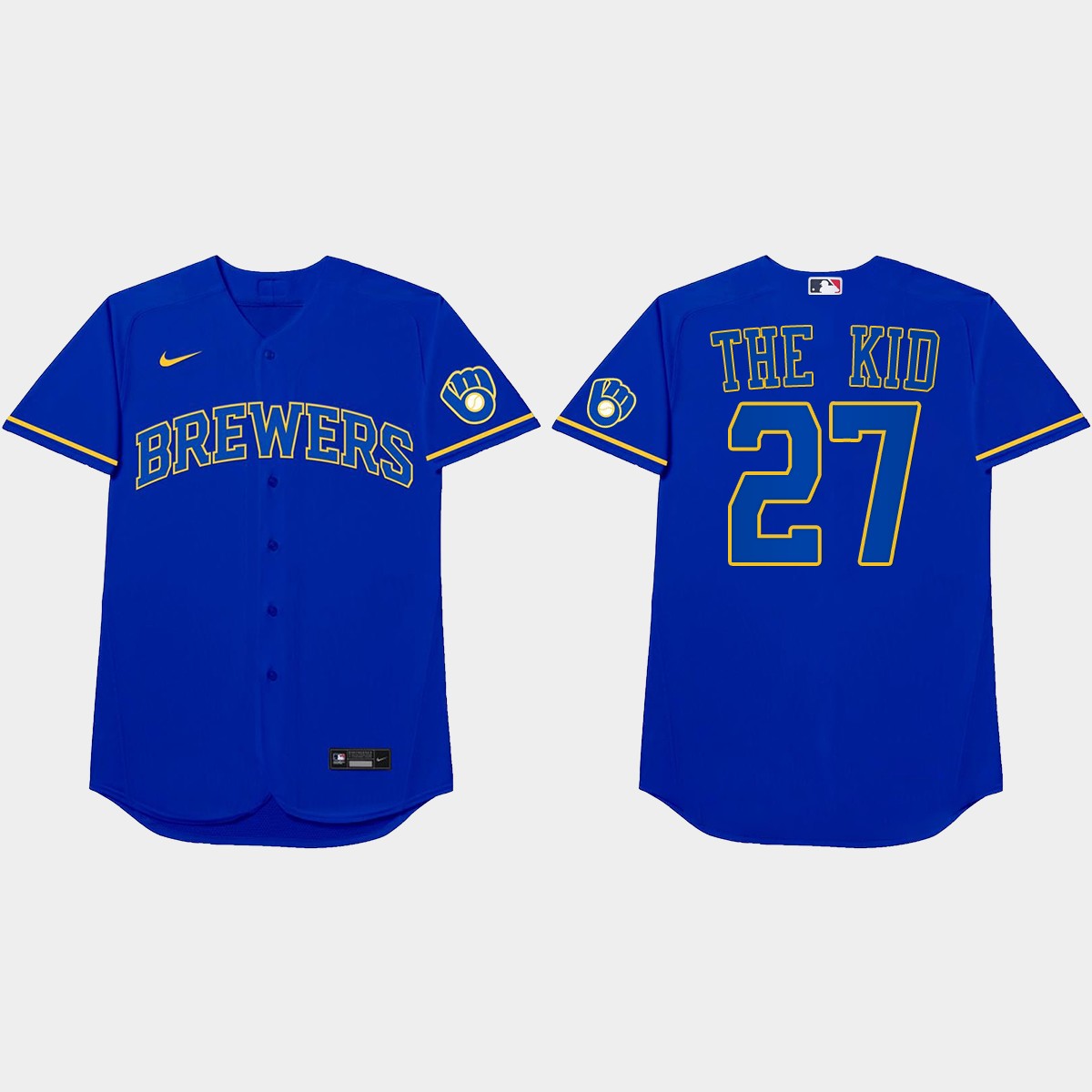 Willy Adames Nickname Brewers 2021 Players' Weekend The Kid Jersey - Royal