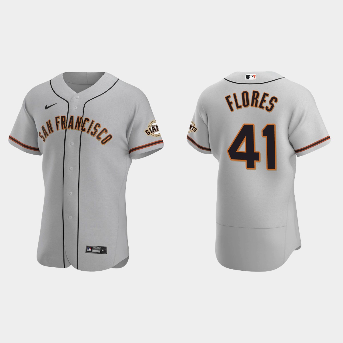 Wilmer Flores #41 San Francisco Giants Road Jersey - Gray