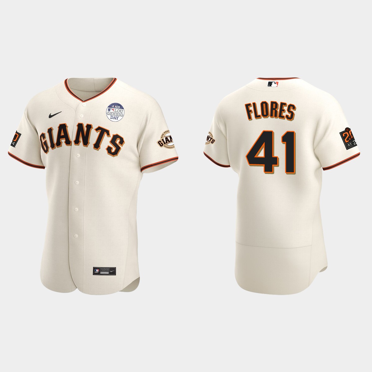Wilmer Flores San Francisco Giants 4 ALS Lou Gehrig Day Jersey - Cream