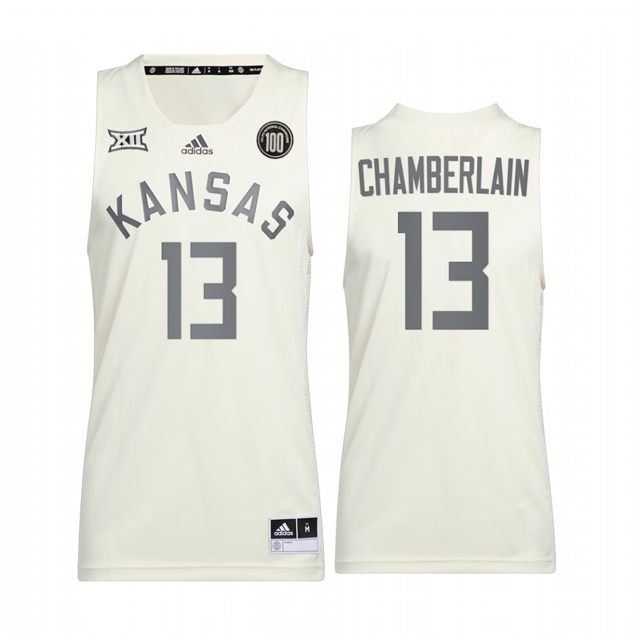 Wilt Chamberlain Kansas Jayhawks White Jersey Reverse Retro Alumni