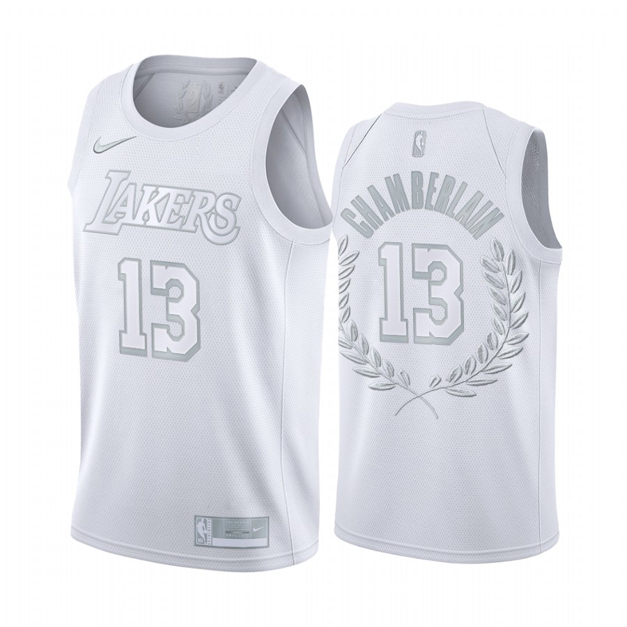 Wilt Chamberlain Los Angeles Lakers White Platinum Edition #13 Jersey