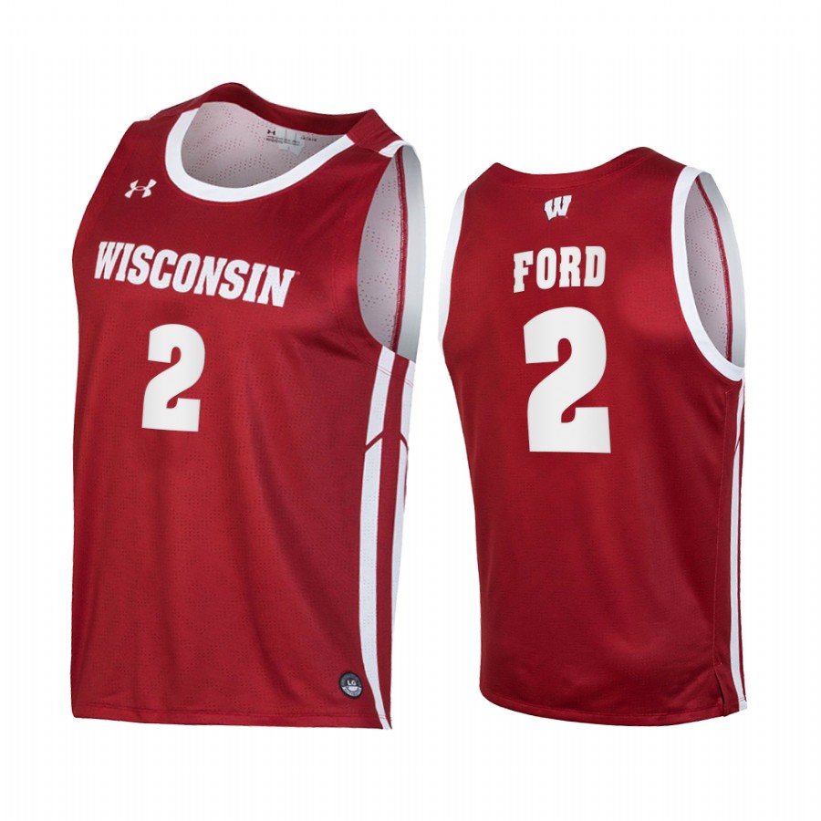 Wisconsin Badgers Aleem Ford Red  2020-21 College  Jersey
