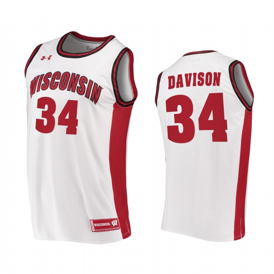 Wisconsin Badgers Brad Davison White  2020-21 College  Jersey