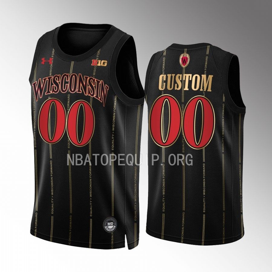 Wisconsin Badgers Custom Jersey 2022-23 By the Players Black Alternate  Uniform