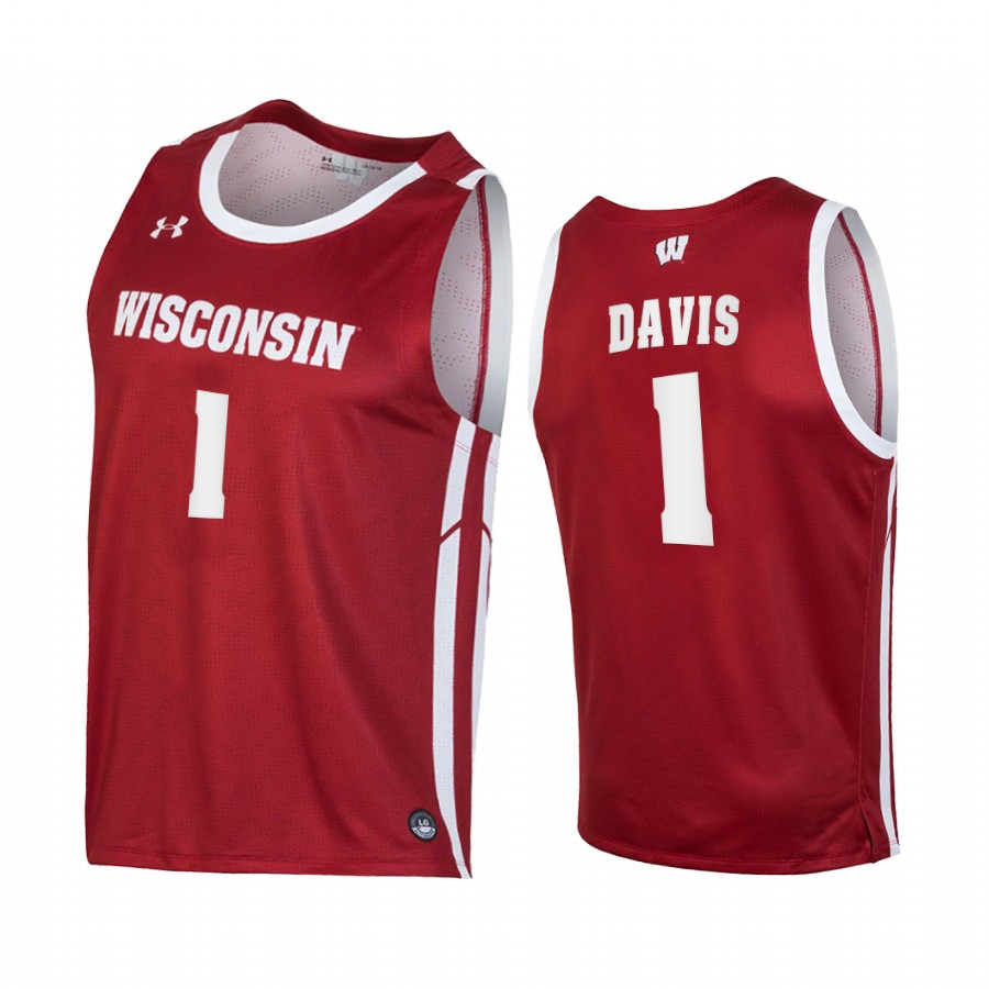Wisconsin Badgers Jonathan Davis Red  2020-21 College  Jersey