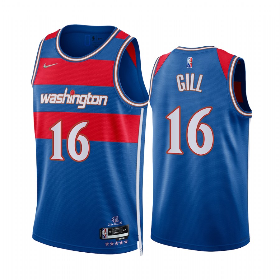 Wizards Anthony Gill City Edition Royal 2021-22 Jersey NBA 75th Season