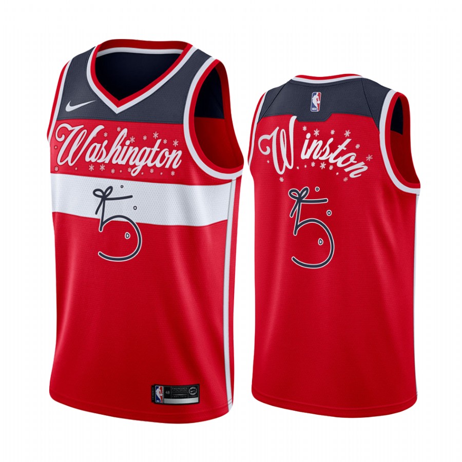 Wizards Cassius Winston 2020 Xmas Jersey Festive Special Edition Red