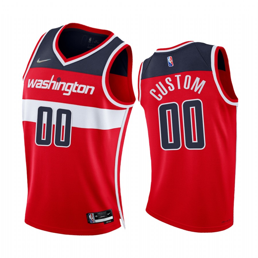 Wizards Custom 75th Diamond Anniversary Red 2021-22 Jersey Icon Edition