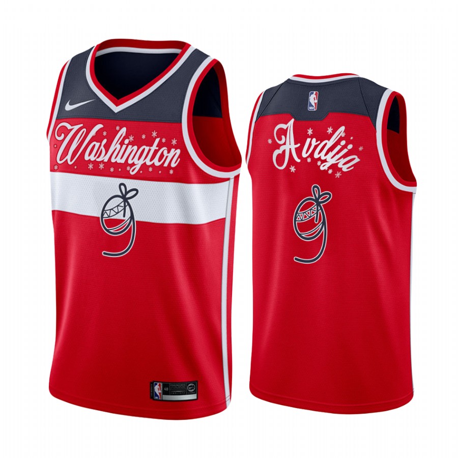 Wizards Deni Avdija 2020 Xmas Jersey Festive Special Edition Red