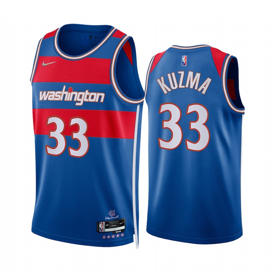 Wizards Kyle Kuzma City Edition Royal 2021-22 Jersey NBA 75th Season