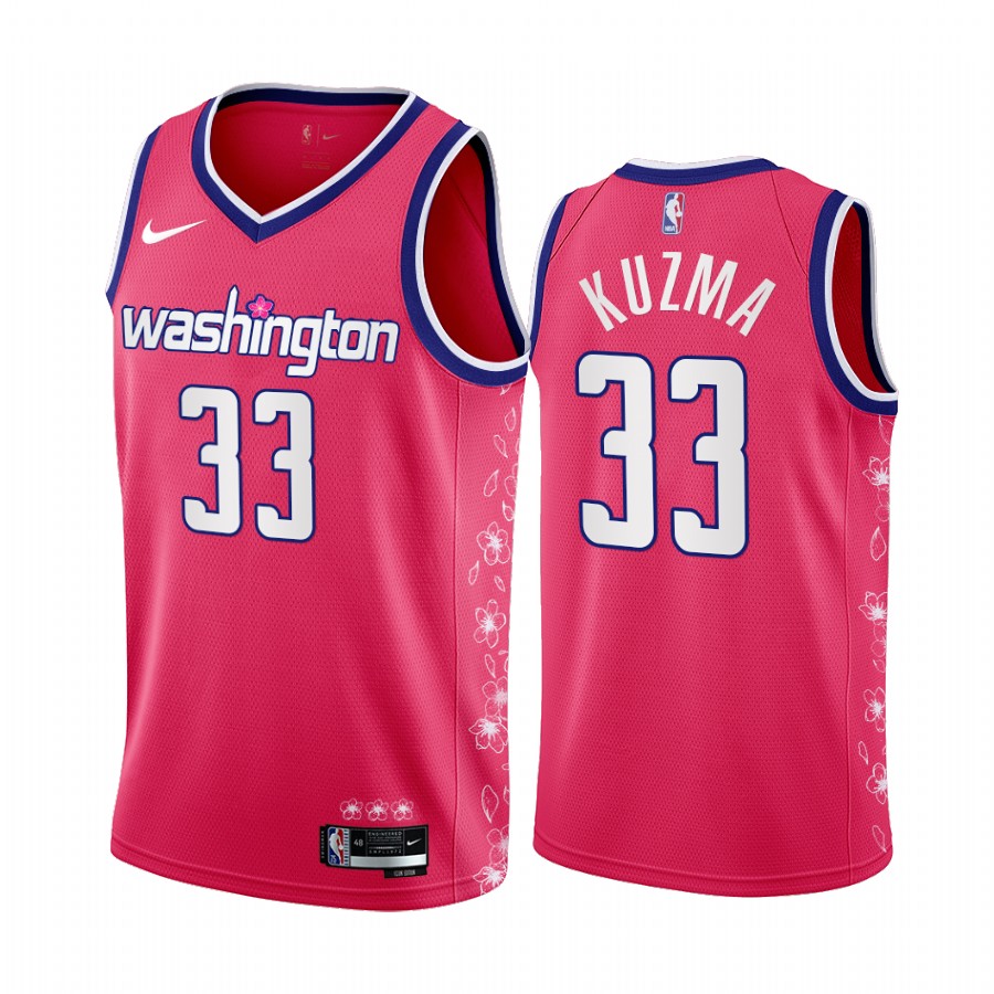 Wizards Kyle Kuzma Washington Cherry Blossom City 2022-23 Pink Jersey #33 Limited Edition