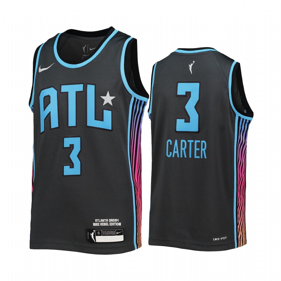 WNBA Atlanta Dream Chennedy Carter 2021 Rebel Edition Jersey Youth Black