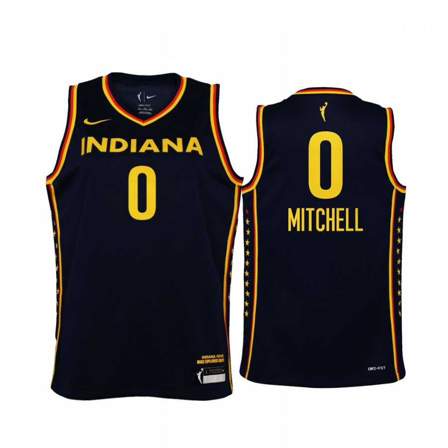 WNBA Indiana Fever Tiffany Mitchell 2021 Explorer Edition Jersey Youth Navy