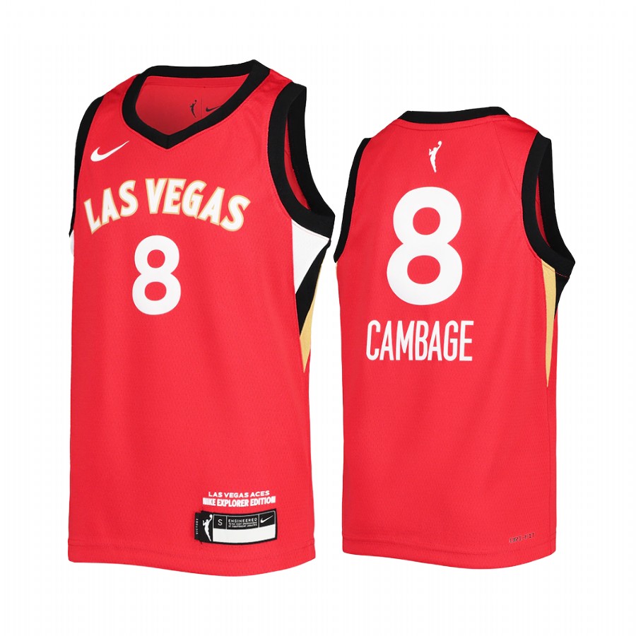 WNBA Las Vegas Aces Liz Cambage 2021 Explorer Edition Jersey Youth Red