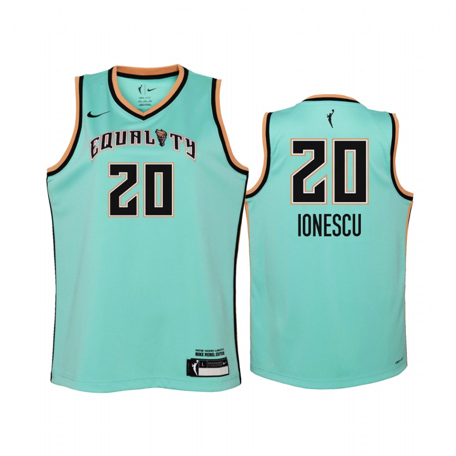 WNBA New York Liberty Sabrina Ionescu 2021 Rebel Edition Jersey Youth Mint