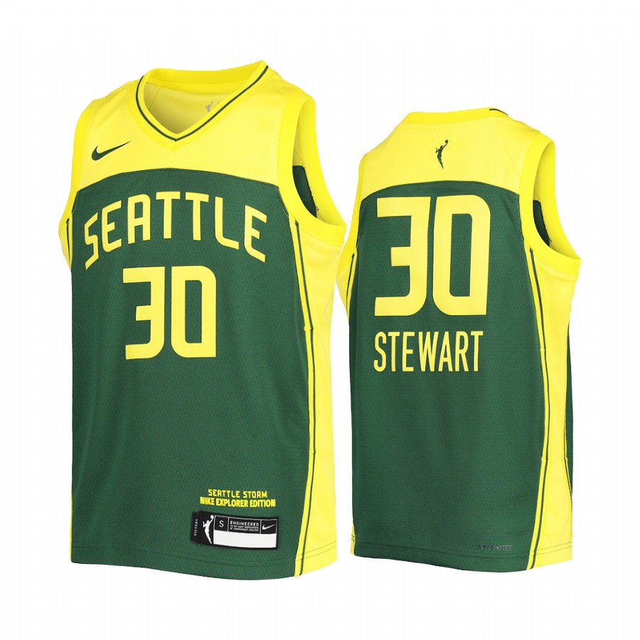 WNBA Seattle Storm Breanna Stewart 2021 Explorer Edition Jersey Youth Green