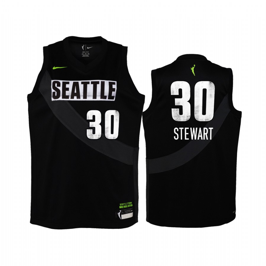 WNBA Seattle Storm Breanna Stewart 2021 Rebel Edition Jersey Youth Black