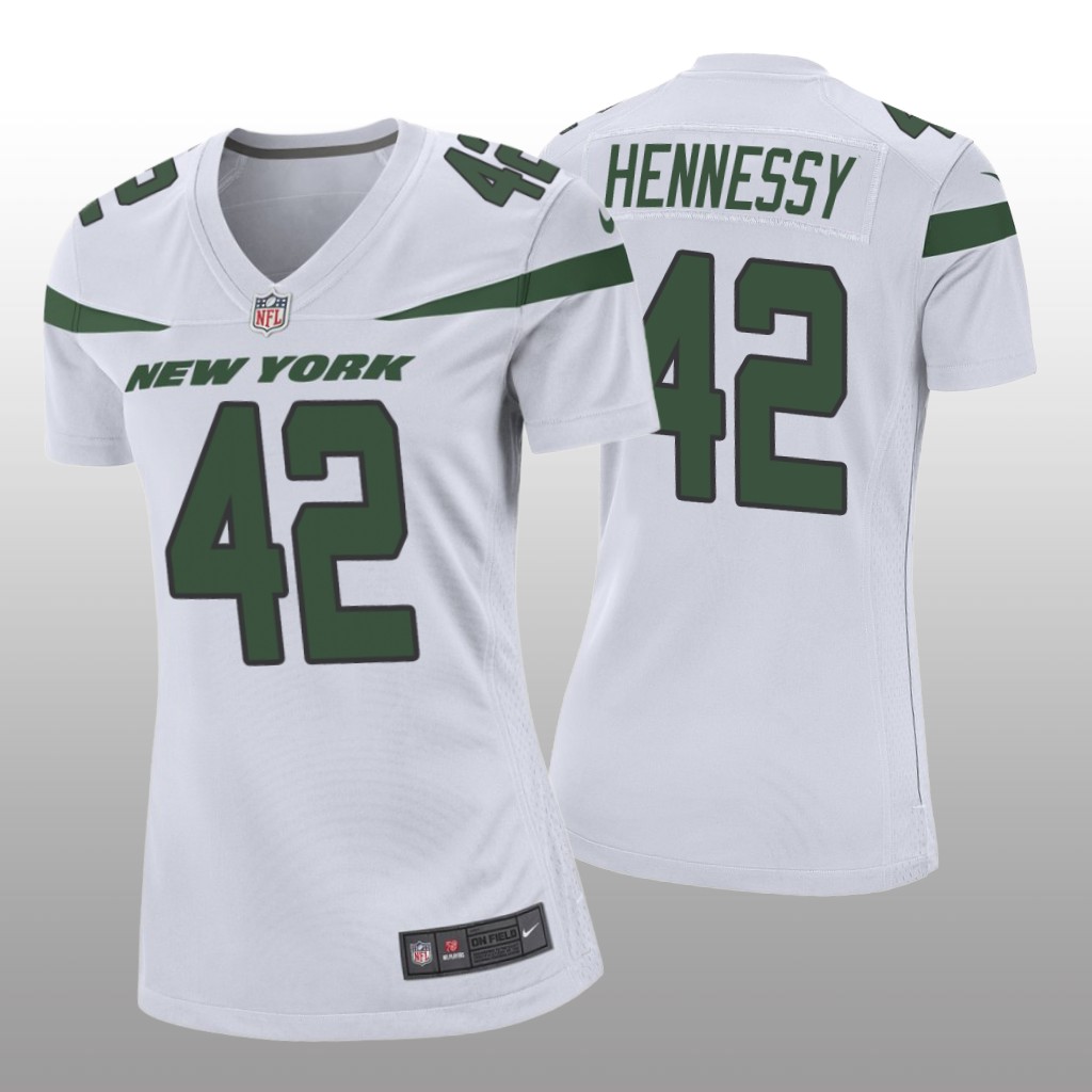 Women's 2019 Thomas Hennessy #42 New York Jets White Game Jersey
