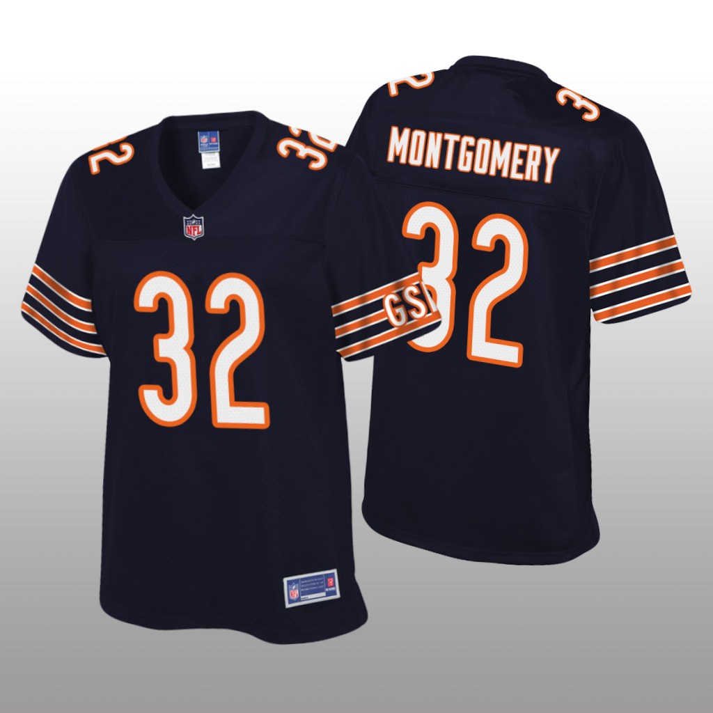 Women's David Montgomery #32 Chicago Bears Navy Pro Line Jersey