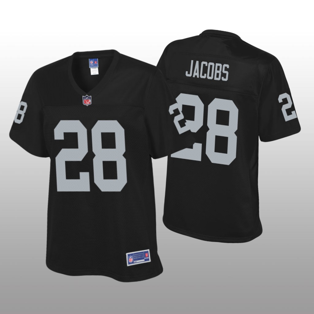 Women's Josh Jacobs #28 Oakland Raiders Black Pro Line Jersey