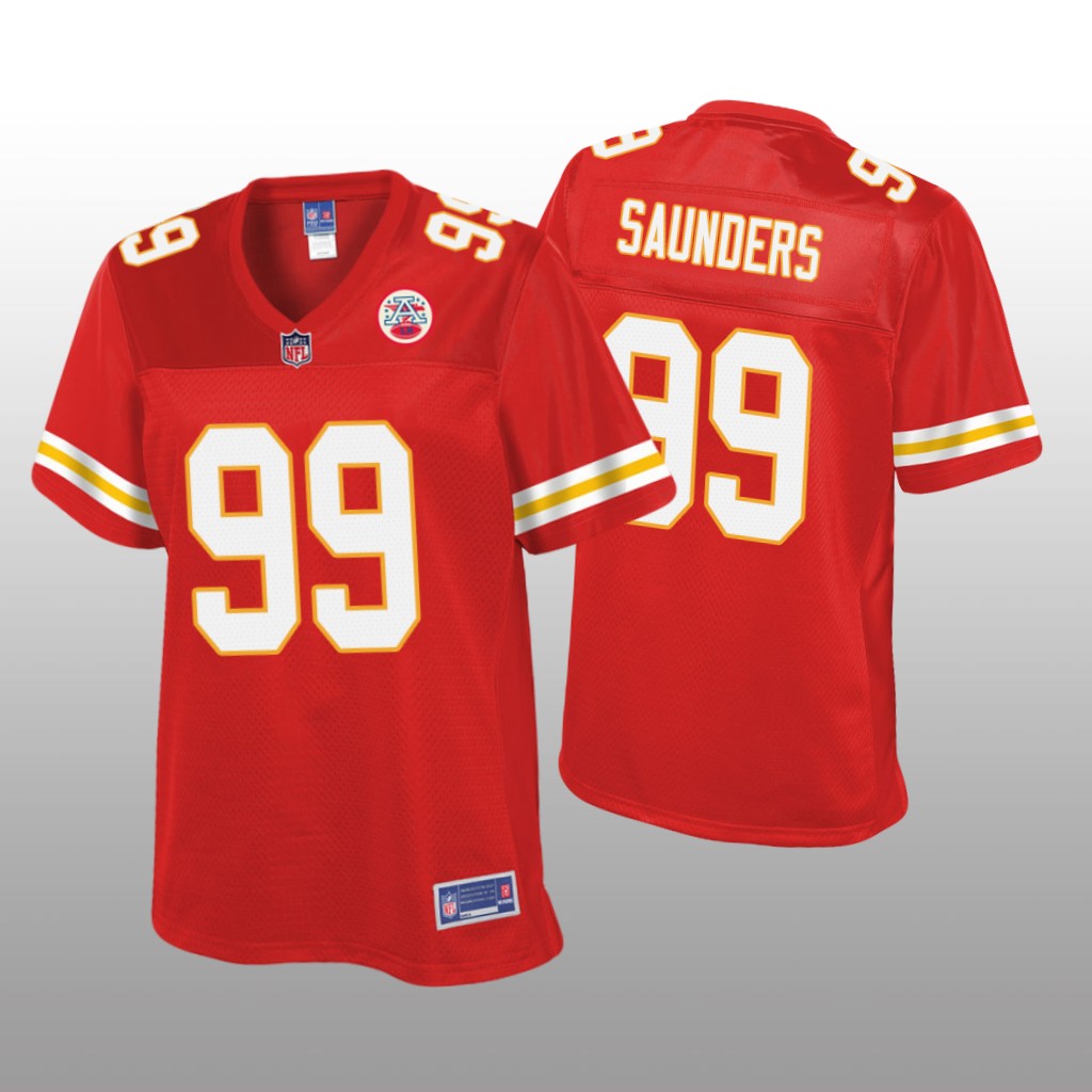 Women's Khalen Saunders #99 Kansas City Chiefs Red Pro Line Jersey