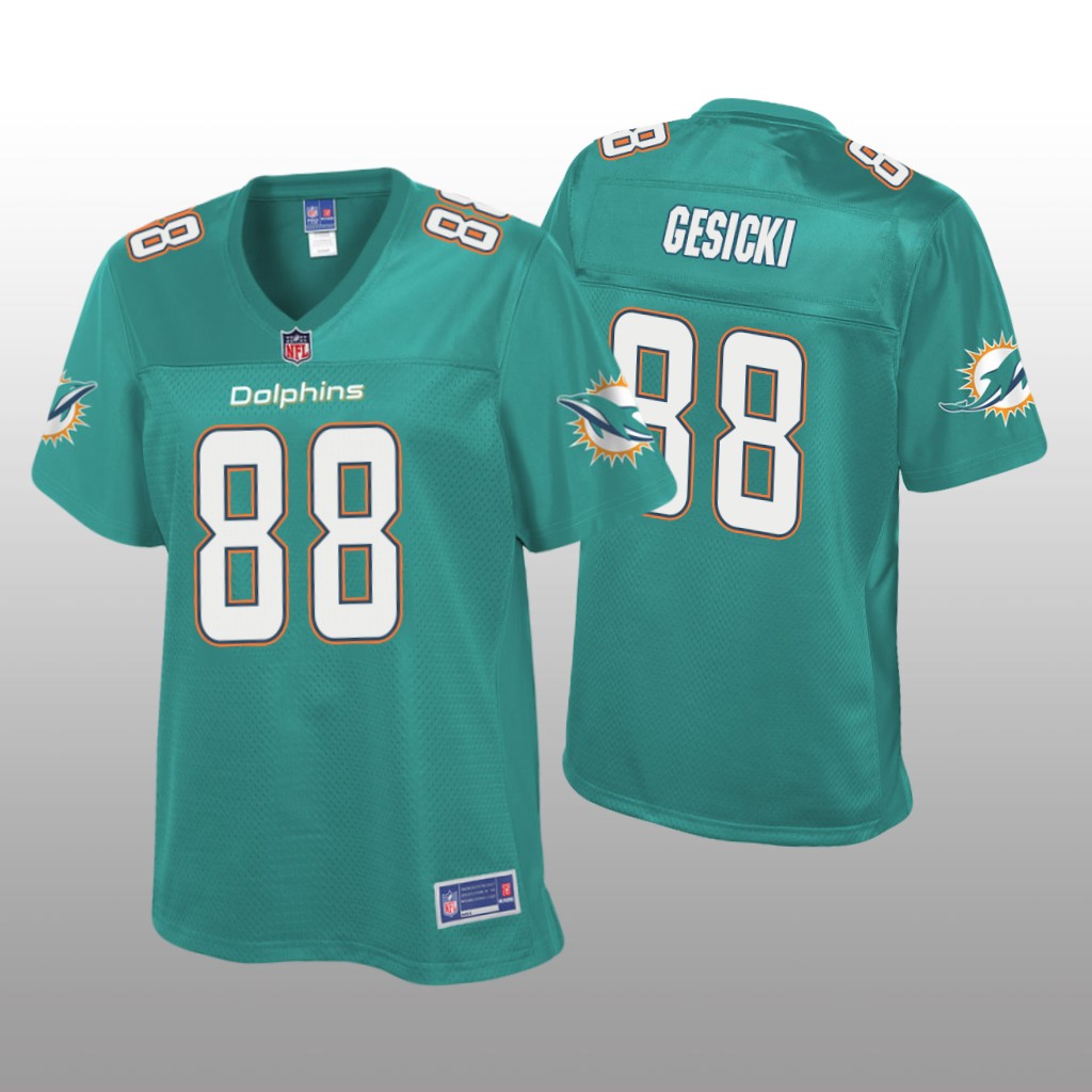Women's Mike Gesicki #88 Miami Dolphins Aqua Pro Line Jersey