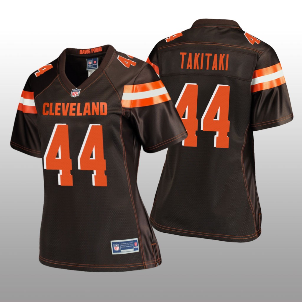 Women's Sione Takitaki #44 Cleveland Browns Brown Pro Line Jersey