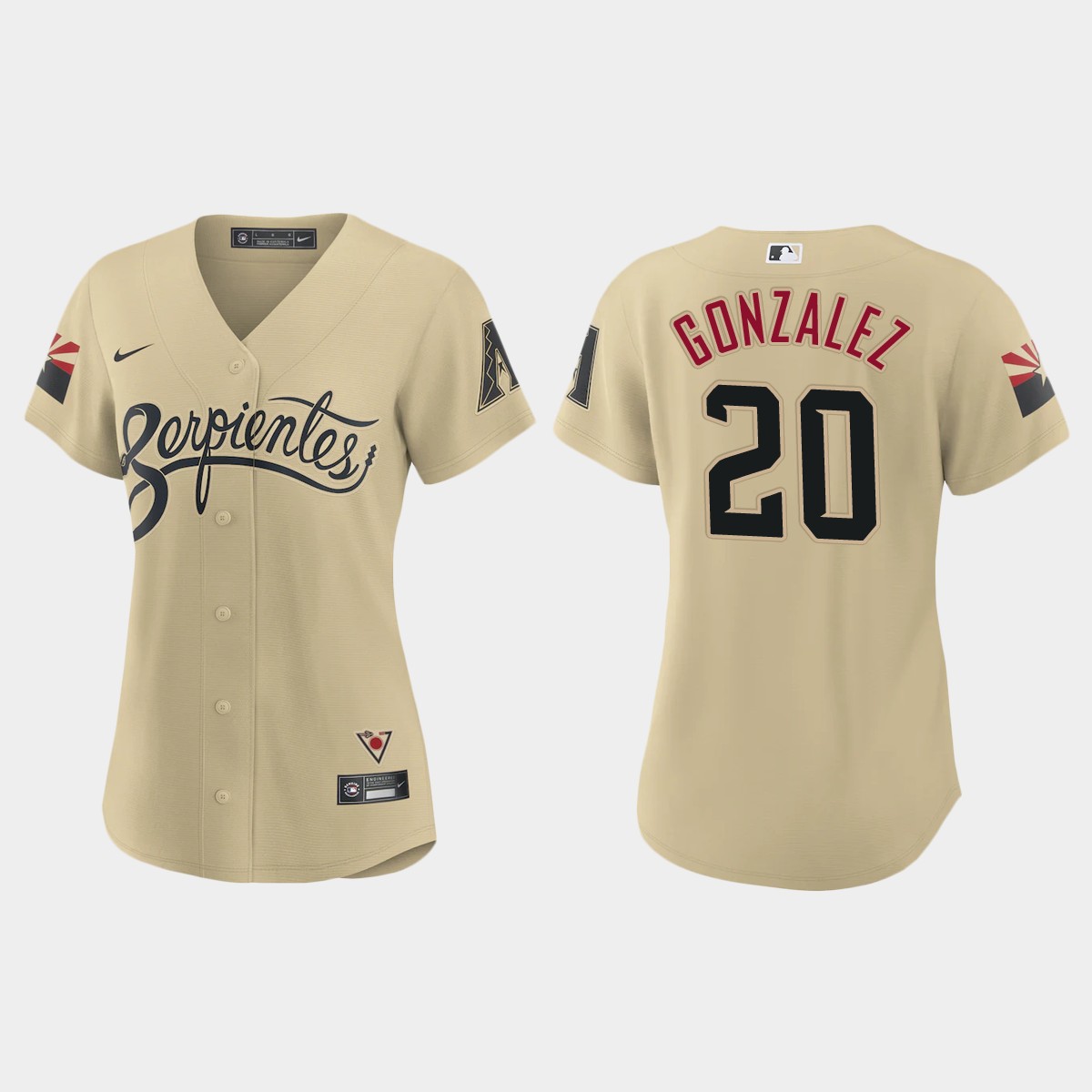 Women Arizona Diamondbacks Luis Gonzalez Gold 2021 City Connect  Jersey