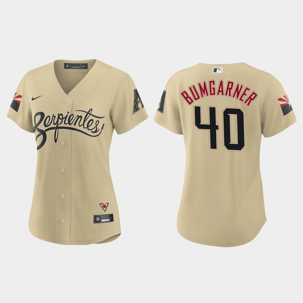 Women Arizona Diamondbacks Madison Bumgarner Gold 2021 City Connect  Jersey
